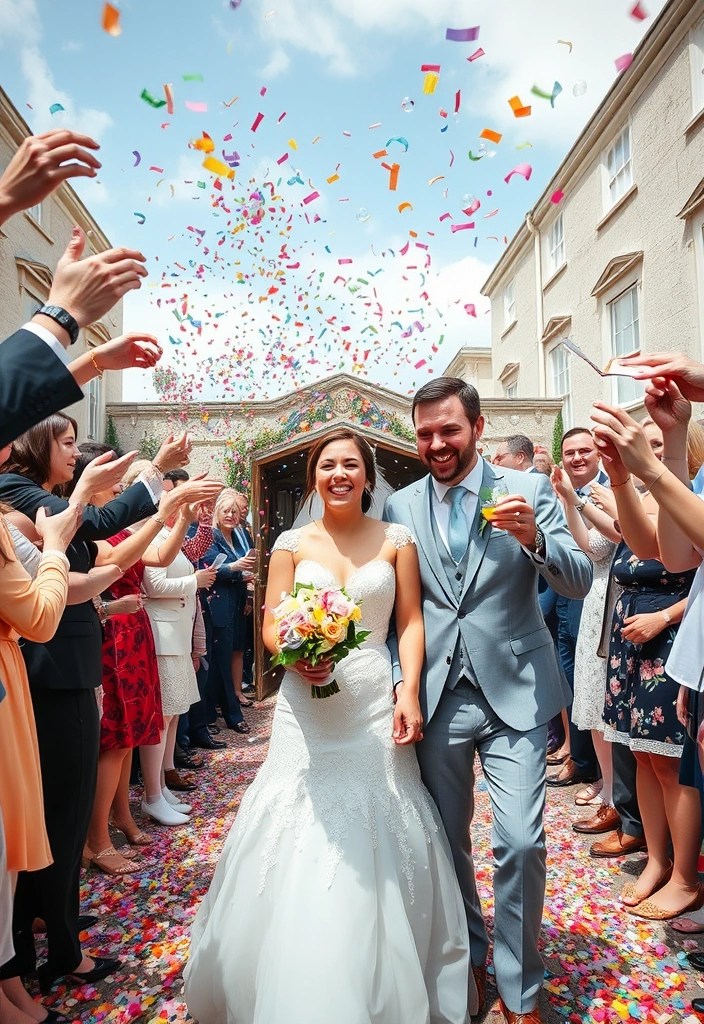 25 Stunning DIY Wedding Decor Ideas That Will Leave Your Guests in Awe (#12 Is a Showstopper!) - 21. Festive Confetti and Bubbles