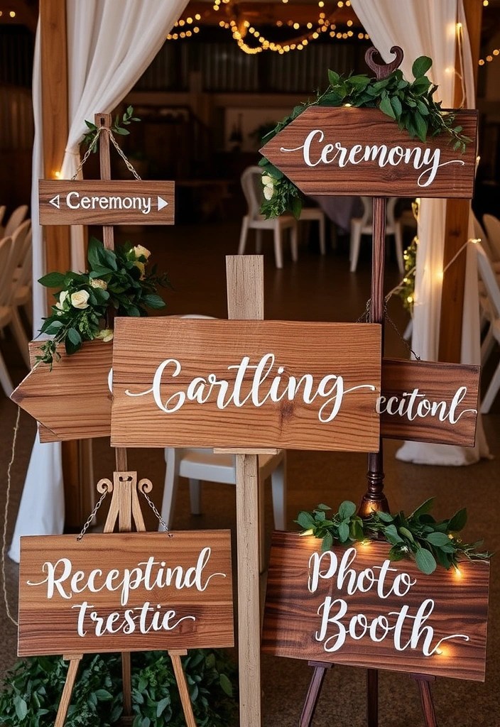 25 Stunning DIY Wedding Decor Ideas That Will Leave Your Guests in Awe (#12 Is a Showstopper!) - 3. Rustic Wooden Signs