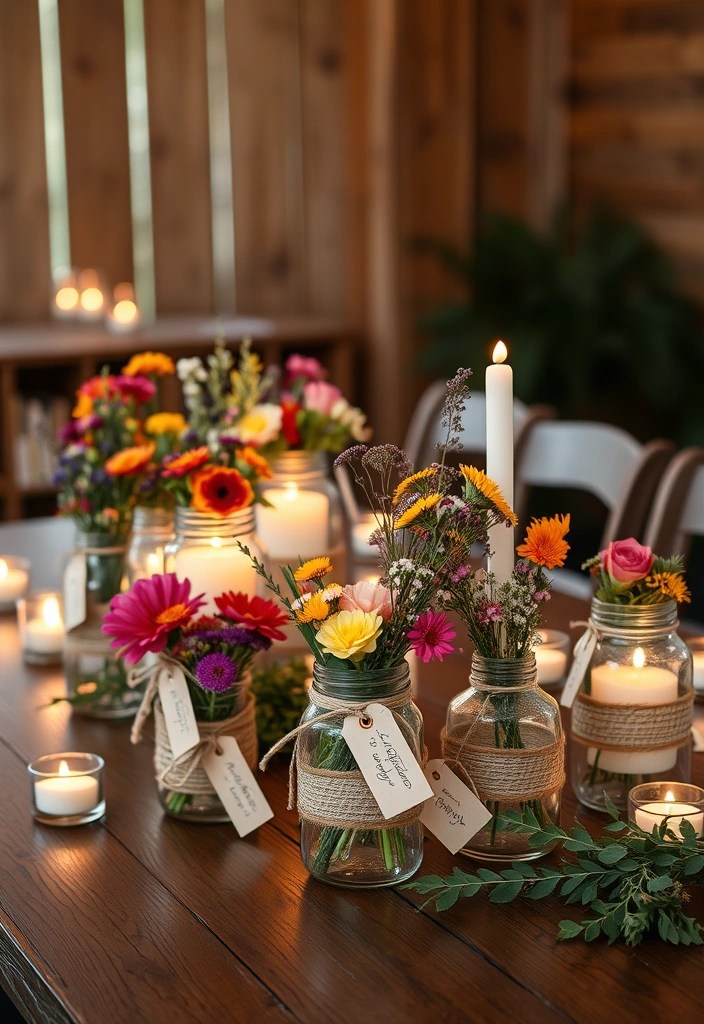 25 Stunning DIY Wedding Decor Ideas That Will Leave Your Guests in Awe (#12 Is a Showstopper!) - 4. Mason Jar Centerpieces